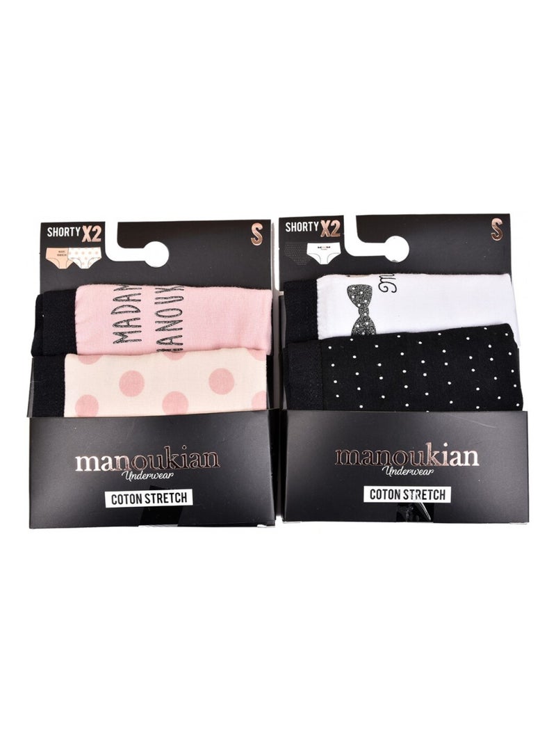 Slip Donna MANOUKIAN Underwear - Confezione da 4 Nero Rosa Bianco - Kiabi