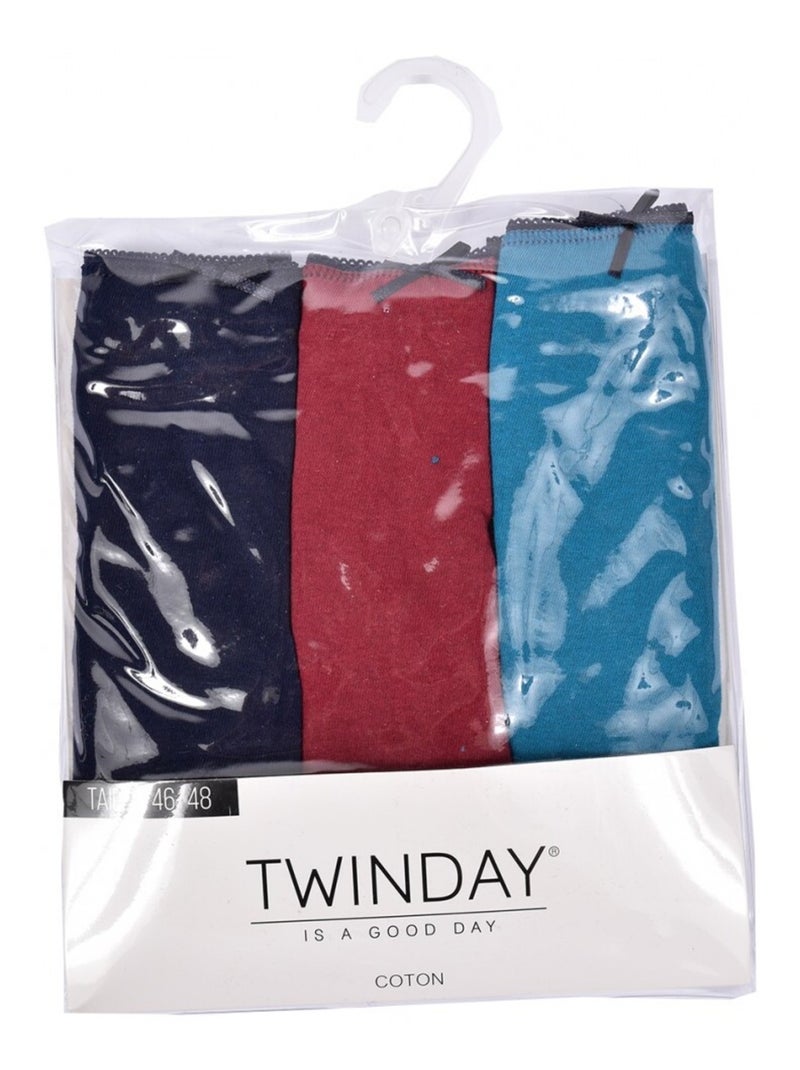 Slip donna MAXI TWINDAY fantasia - Confezione da 6 Blu bordeaux Blu - Kiabi