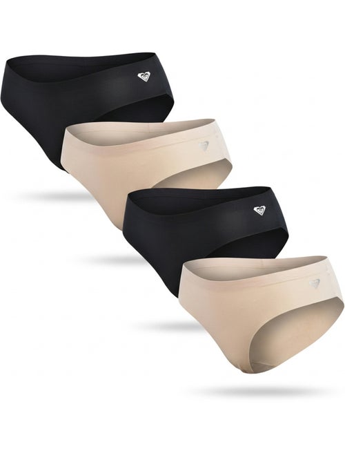 Slip donna microfibra invisibili taglio laser ROXY x4 - Kiabi Slip donna microfibra invisibili taglio laser ROXY x4 - Kiabi