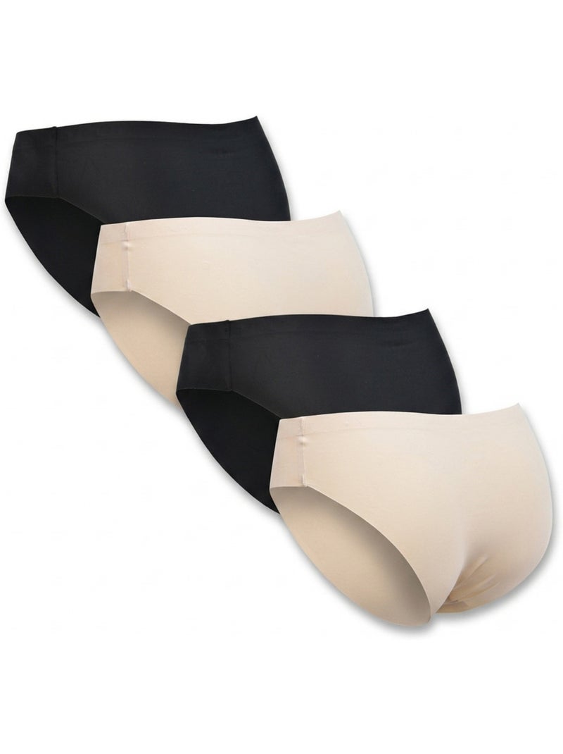 Slip donna microfibra invisibili taglio laser ROXY x4 Beige - Kiabi