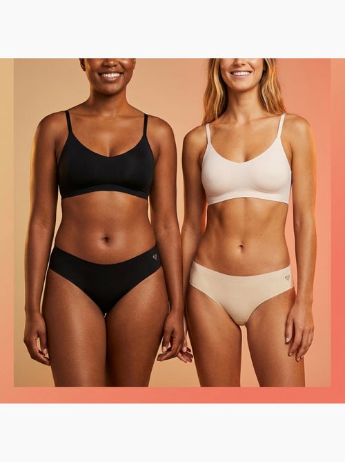 Slip donna microfibra invisibili taglio laser ROXY x4 - Kiabi Slip donna microfibra invisibili taglio laser ROXY x4 - Kiabi
