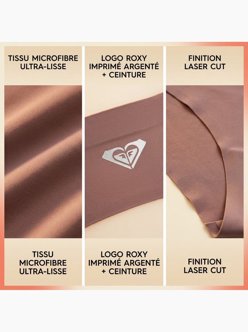 Slip donna microfibra invisibili taglio laser ROXY x4 Malva - Kiabi