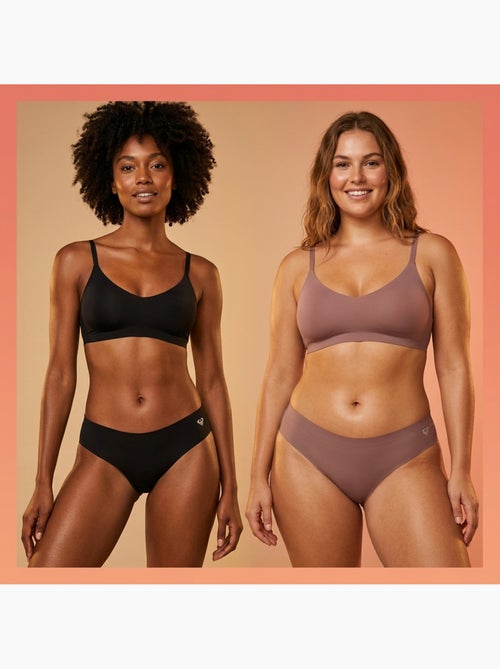 Slip donna microfibra invisibili taglio laser ROXY x4 - Kiabi Slip donna microfibra invisibili taglio laser ROXY x4 - Kiabi
