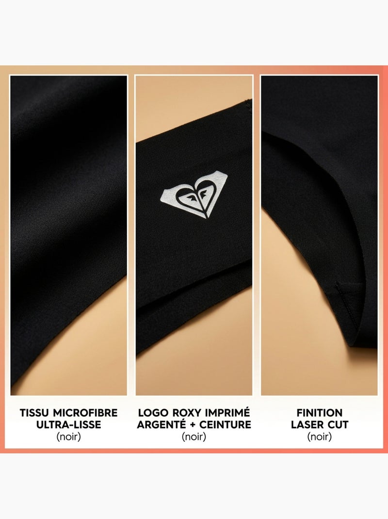 Slip donna microfibra invisibili taglio laser ROXY x4 Nero - Kiabi