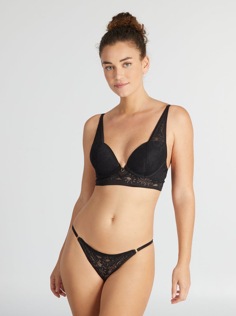 Slip fianchetto in pizzo 'Billet Doux' NERO - Kiabi