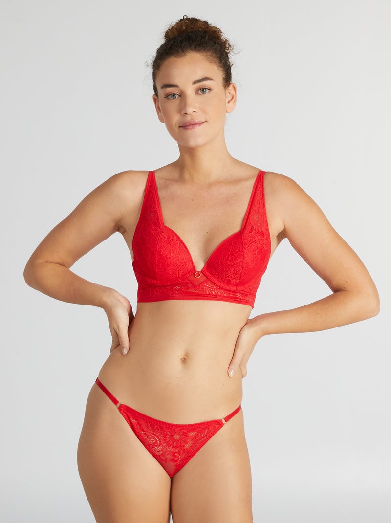 Slip fianchetto in pizzo 'Billet Doux' ROSSO - Kiabi