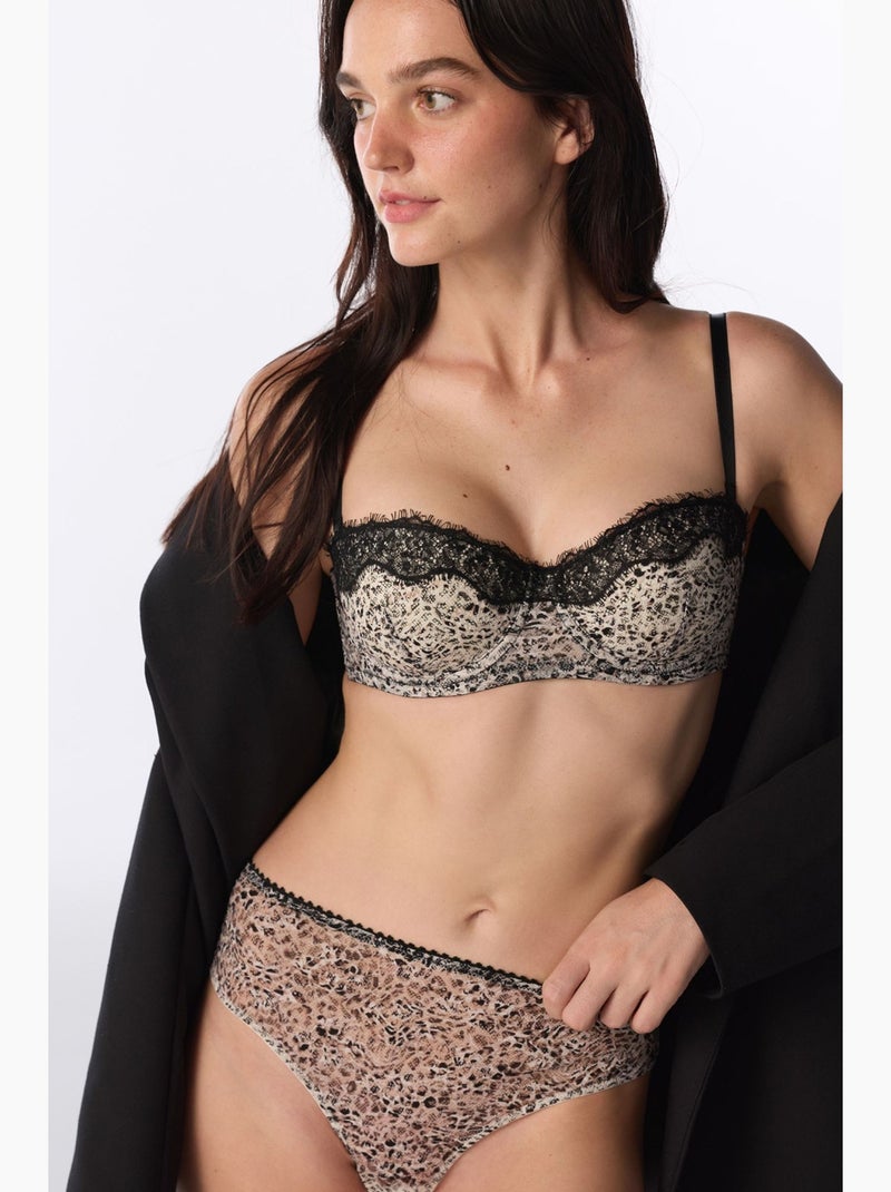 Slip hipster cheeky stampati con stampa leopardata penti Beige argilla - Kiabi
