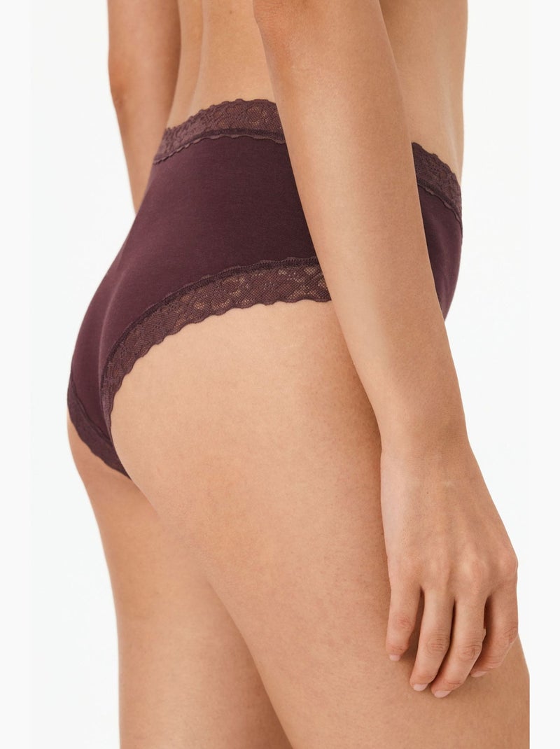 Slip hipster confortevole in cotone penti Rosso bordeaux - Kiabi