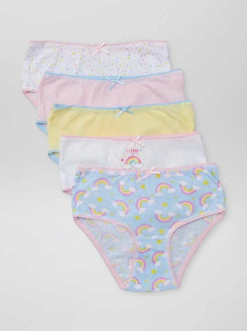 Slip in cotone stampati - set di 5 - Kiabi