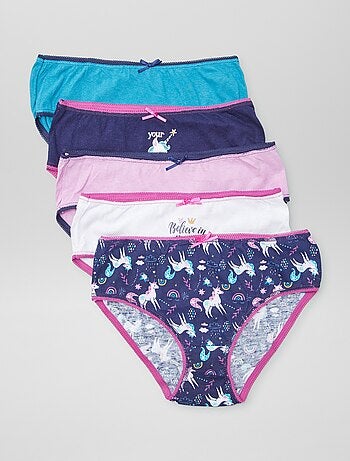 Slip in cotone stampati - set di 5