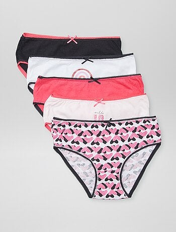 Slip in cotone stampati - set di 5