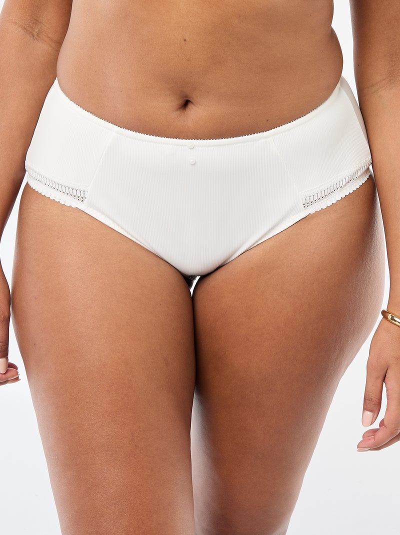 Slip in microfibra a coste Bianco - Kiabi