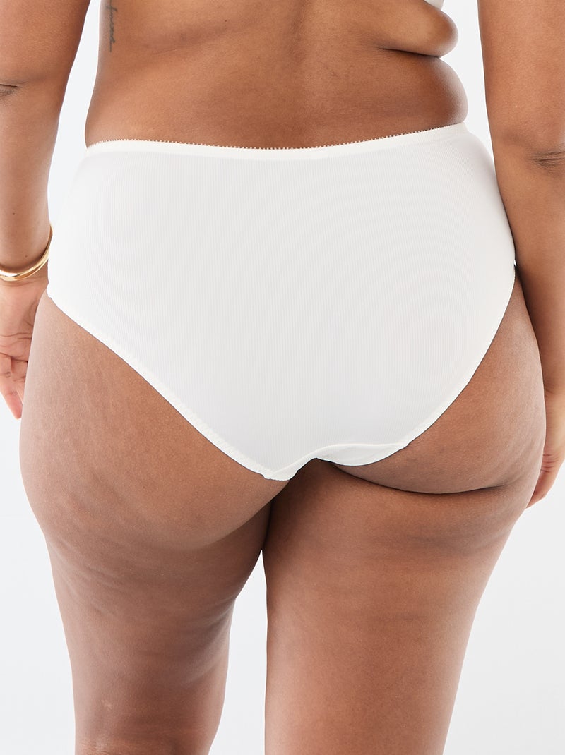 Slip in microfibra a coste Bianco - Kiabi