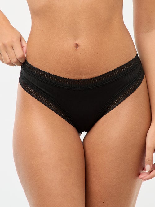 Slip in microfibra a coste - Kiabi