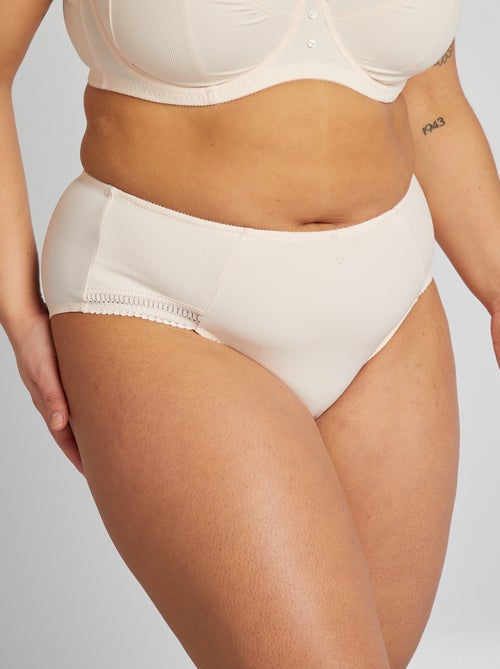 Slip in microfibra a coste - Kiabi