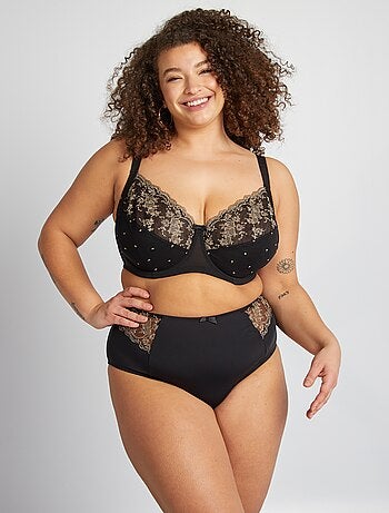 Slip in microfibra con ricami