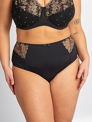 Slip in microfibra con ricami