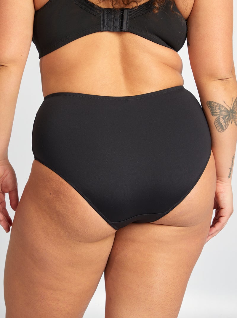 Slip in microfibra con ricami nero - Kiabi