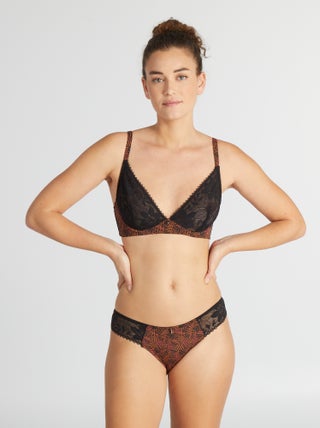 Slip in microfibra e pizzo 'Envie de lingerie'