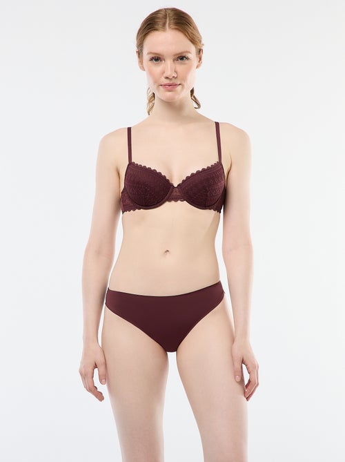 Slip in microfibra e pizzo - Kiabi