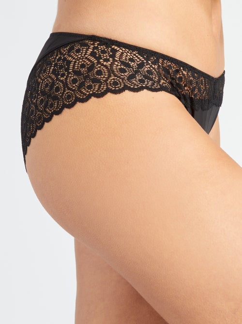 Slip in microfibra e pizzo - Kiabi