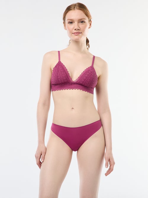 Slip in microfibra e pizzo - Kiabi