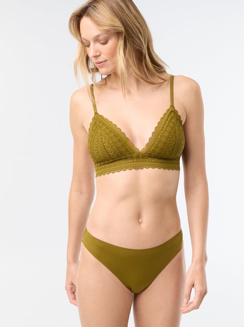 Slip in microfibra e pizzo - Kiabi