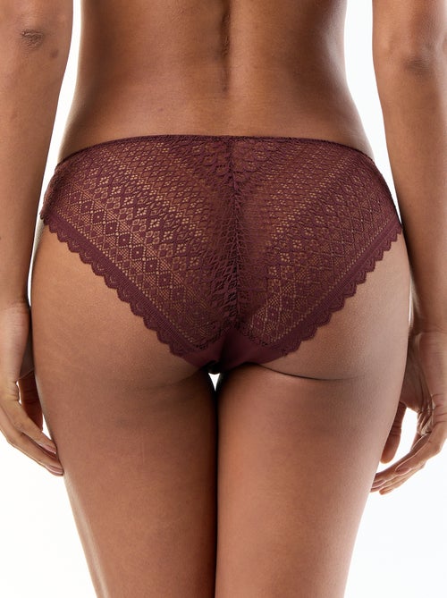 Slip in microfibra e pizzo - Kiabi Slip in microfibra e pizzo - Kiabi