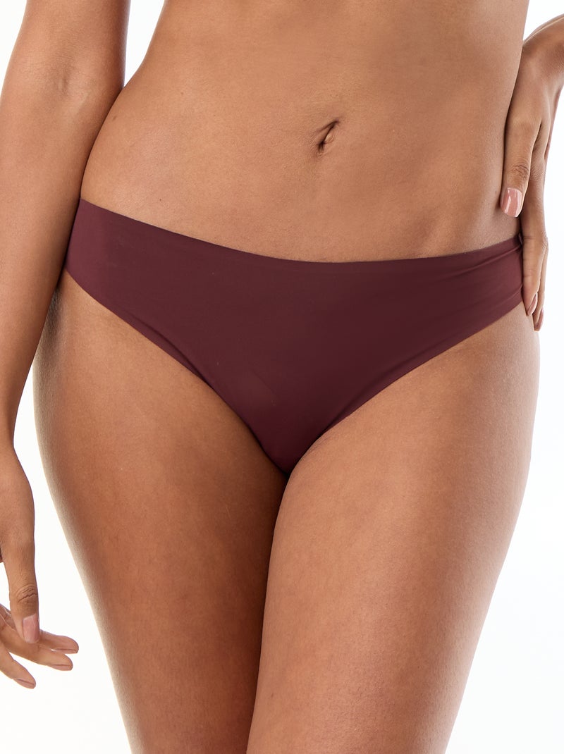 Slip in microfibra e pizzo Viola scuro - Kiabi