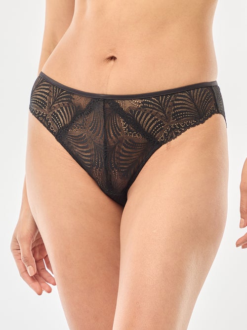 Slip in pizzo a foglia trasparente - Kiabi