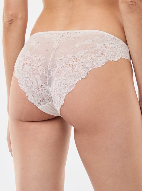 Slip in pizzo con fili dorati - Kiabi