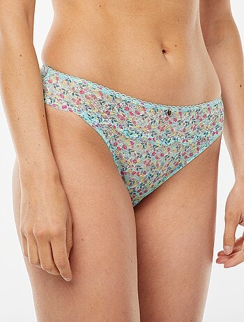 Slip in pizzo con stampa tricolore