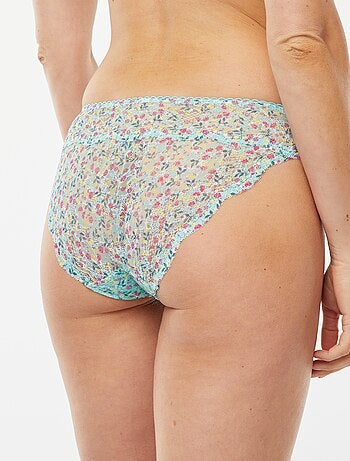 Slip in pizzo con stampa tricolore