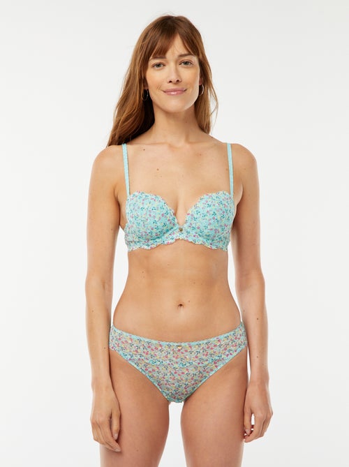 Slip in pizzo con stampa tricolore - Kiabi