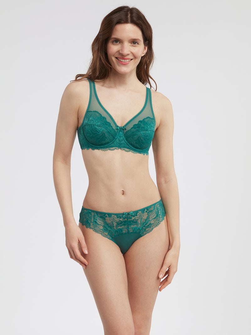 Slip in pizzo 'DIM' VERDE - Kiabi