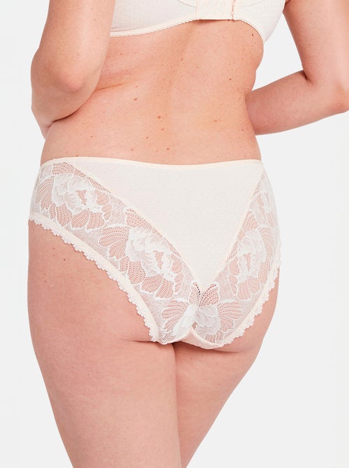 Slip in pizzo e jersey 'Sans Complexe' - Kiabi