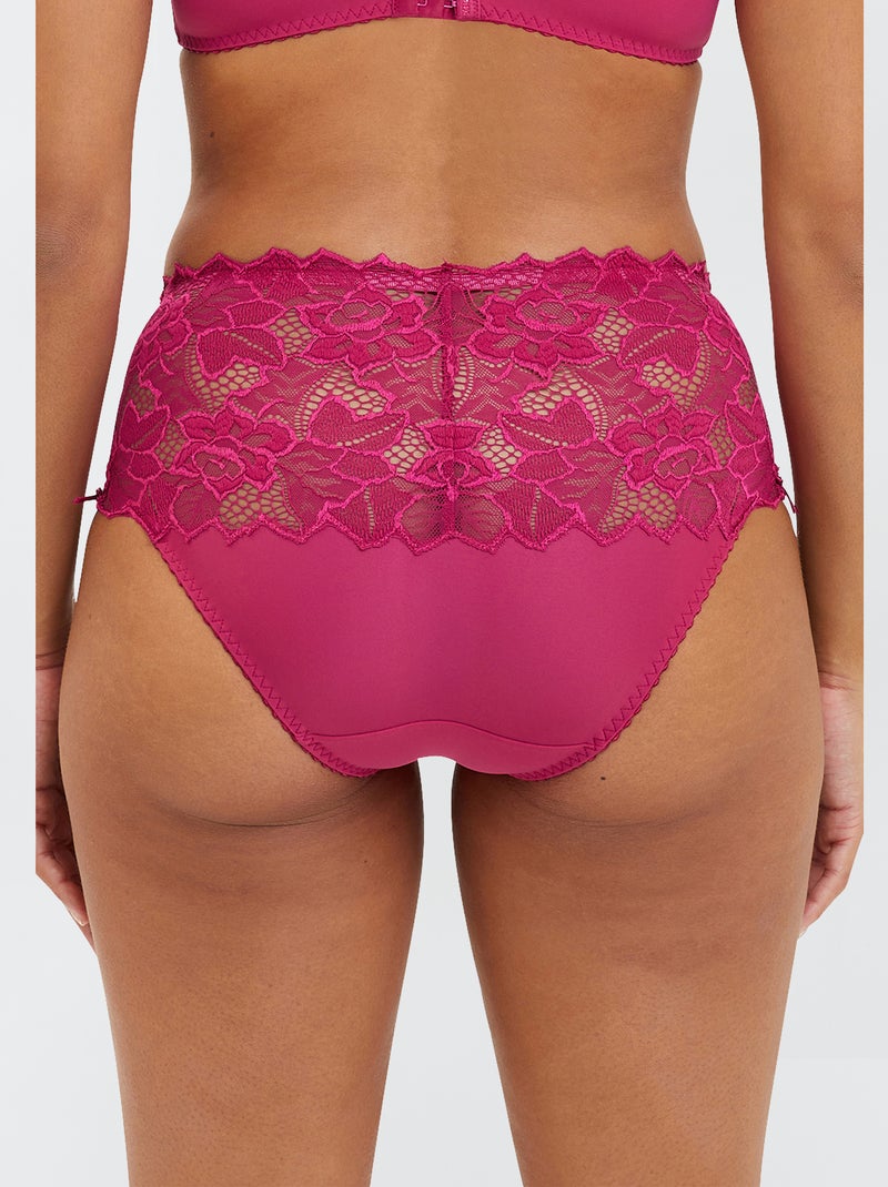 Slip in pizzo e microfibra Arum 'Sans Complexe' ROSSO - Kiabi