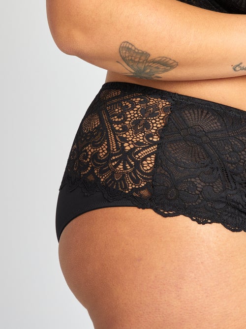 Slip in pizzo e microfibra - Kiabi