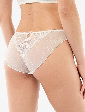 Slip in pizzo e plumetis