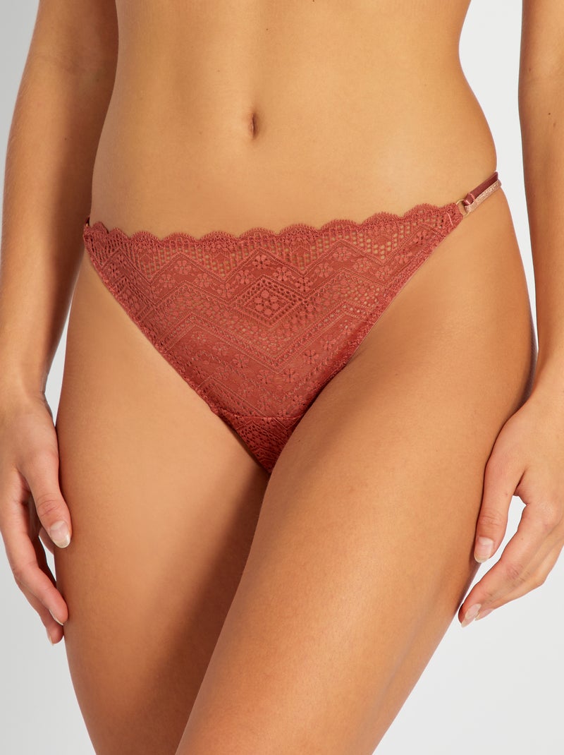 Slip in pizzo ROSSO - Kiabi