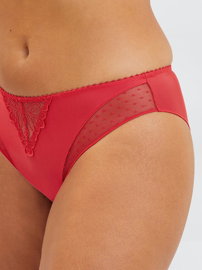 Slip in pizzo 'Sans Complexe' ROSSO - Kiabi