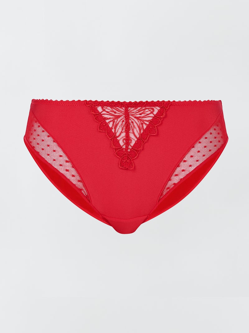 Slip in pizzo 'Sans Complexe' ROSSO - Kiabi