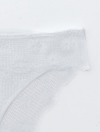 Slip in pizzo traforato floreale