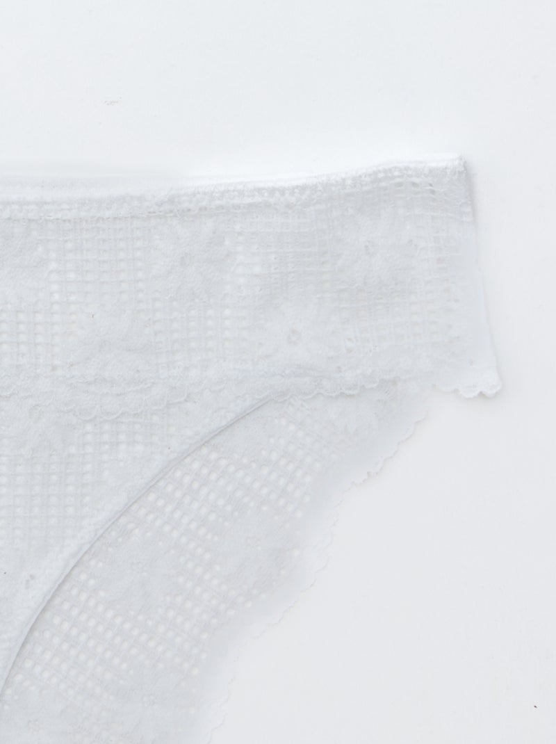 Slip in pizzo traforato floreale bianco - Kiabi