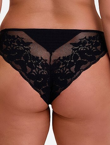 Slip in pizzo, tulle e microfibra 'Sans complexe'