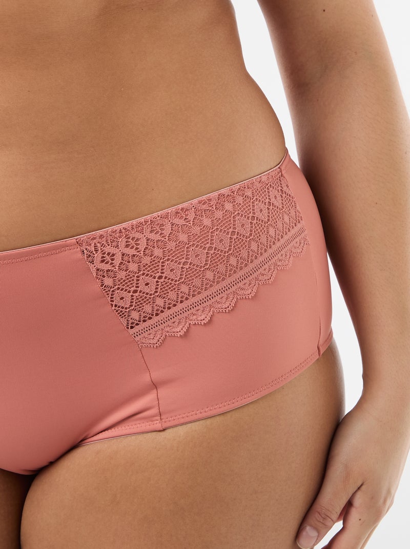 Slip in raso con pizzo Rosa - Kiabi
