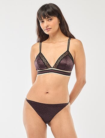 Slip in raso con stampa leopardata