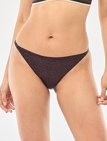 Slip in raso con stampa leopardata