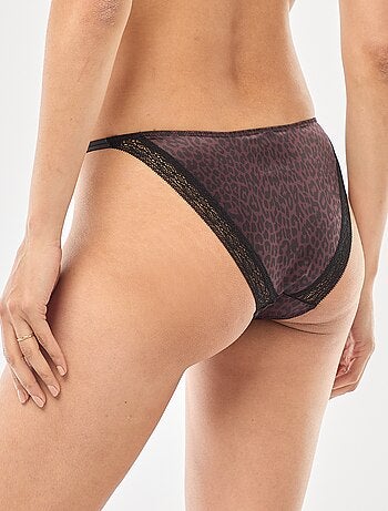 Slip in raso con stampa leopardata