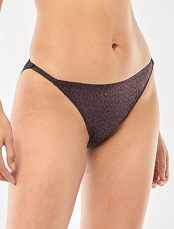 Slip in raso con stampa leopardata